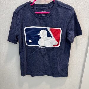 MLB Genuine Merchandise Navy Blue Logo Tee (Size S 6/7)